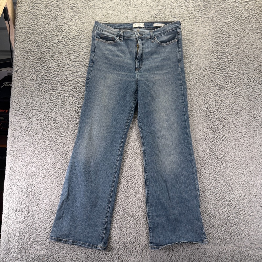 Jessica Simpson Jeans Womens 14 Blue Cotton Denim Bootcut Faded Travel Stretch
